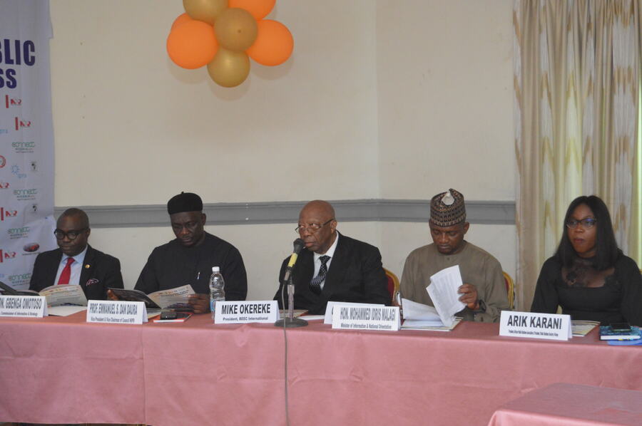 The panel of dignitaries at the last programme